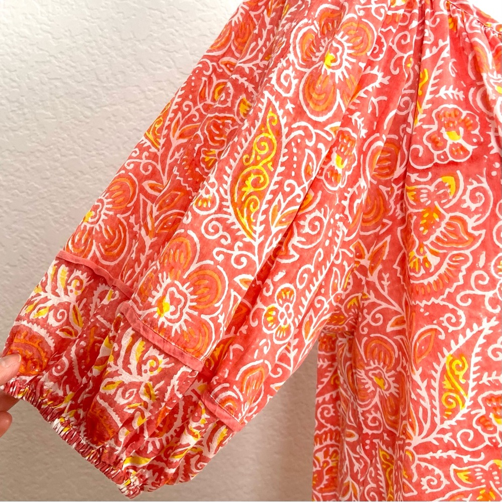 Cleobella Layla Organic Cotton Blouse in Blossom Block Print Size Large - Picture 5 of 11